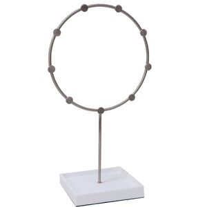 Circle Jewelry Stand White & Brushed Nickel | Tray Base